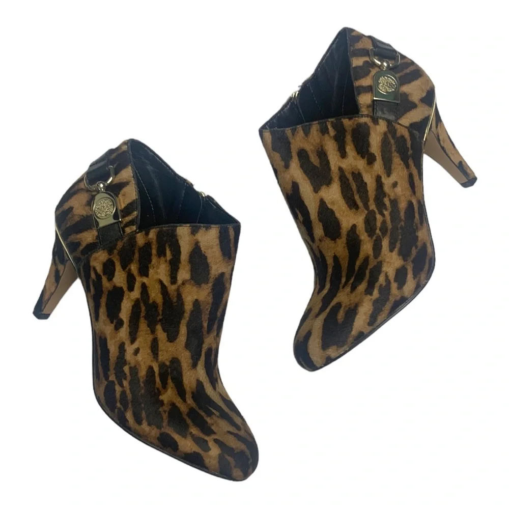 Vince Camuto New Vesela 3 cheetah  leopard‎ print ankle booties sz6 NEW